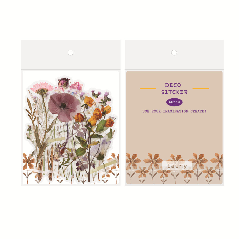 Botanical Flower Stickers Transparent PET Journal Set