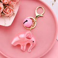 Cute Acrylic Jelly Elephant Keychain Bell Charm