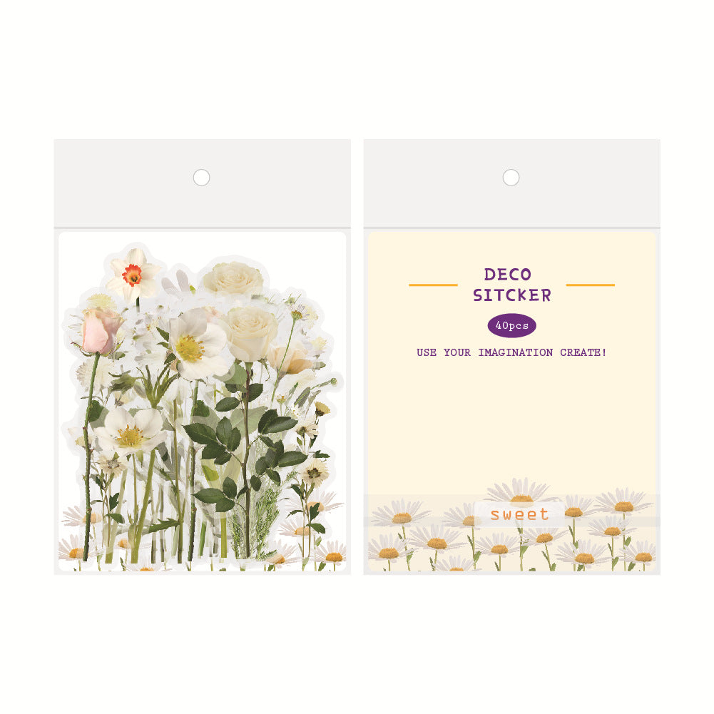 Botanical Flower Stickers Transparent PET Journal Set