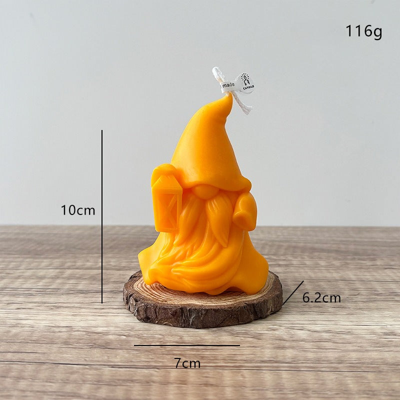 3D Gnome Christmas Candle Holiday Decor Festive Tabletop Accent