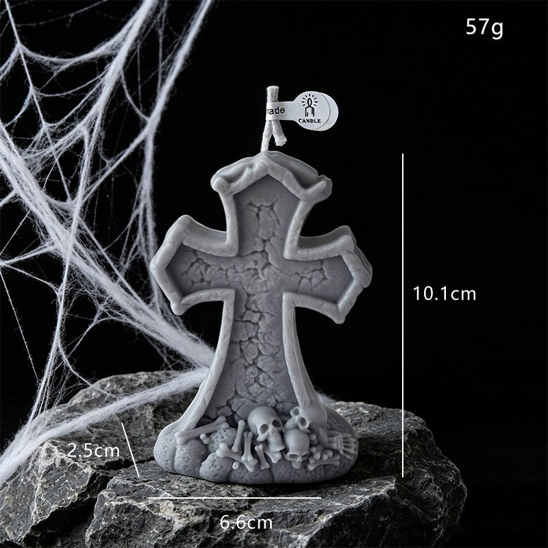Cross Candle Halloween Decor Gothic Seasonal Home Accent Gift