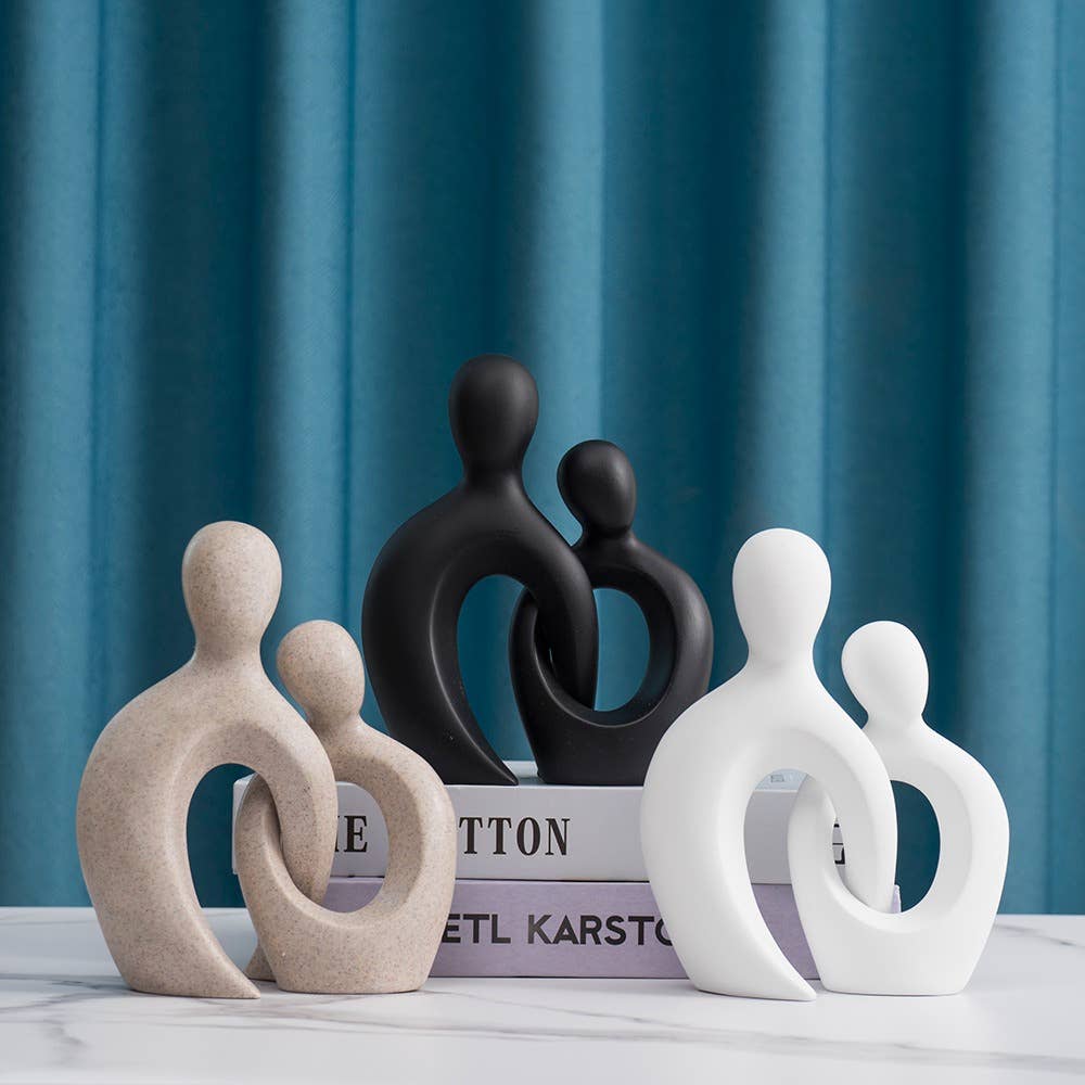 Abstract Couple Embrace Sculpture Modern Resin Decor