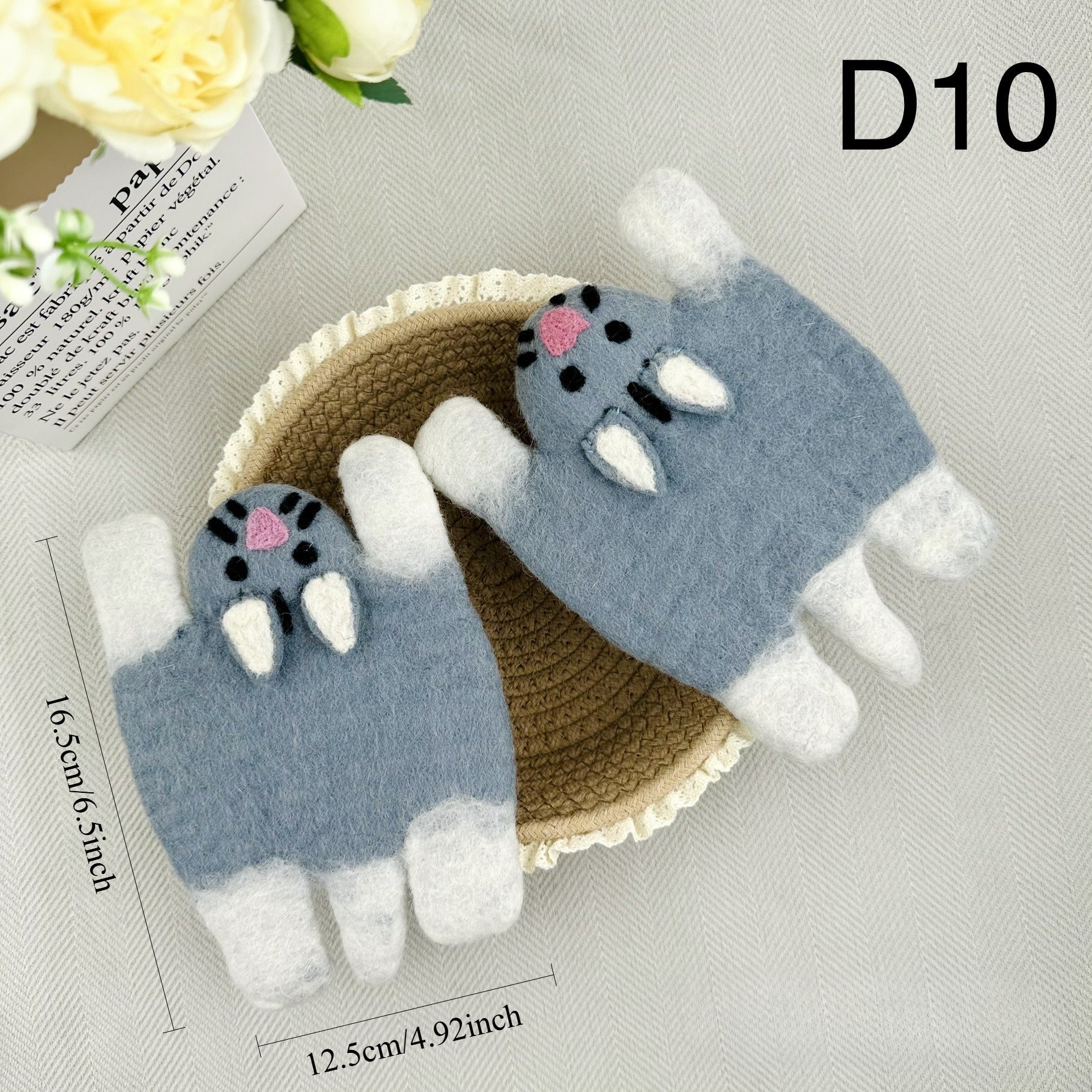 Handmade Wool Felt Animal Coaster Cute Cat Tiger Bear Mat