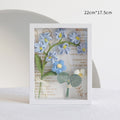 Handmade Crochet Forget-Me-Not Flower Wall Decor Frame