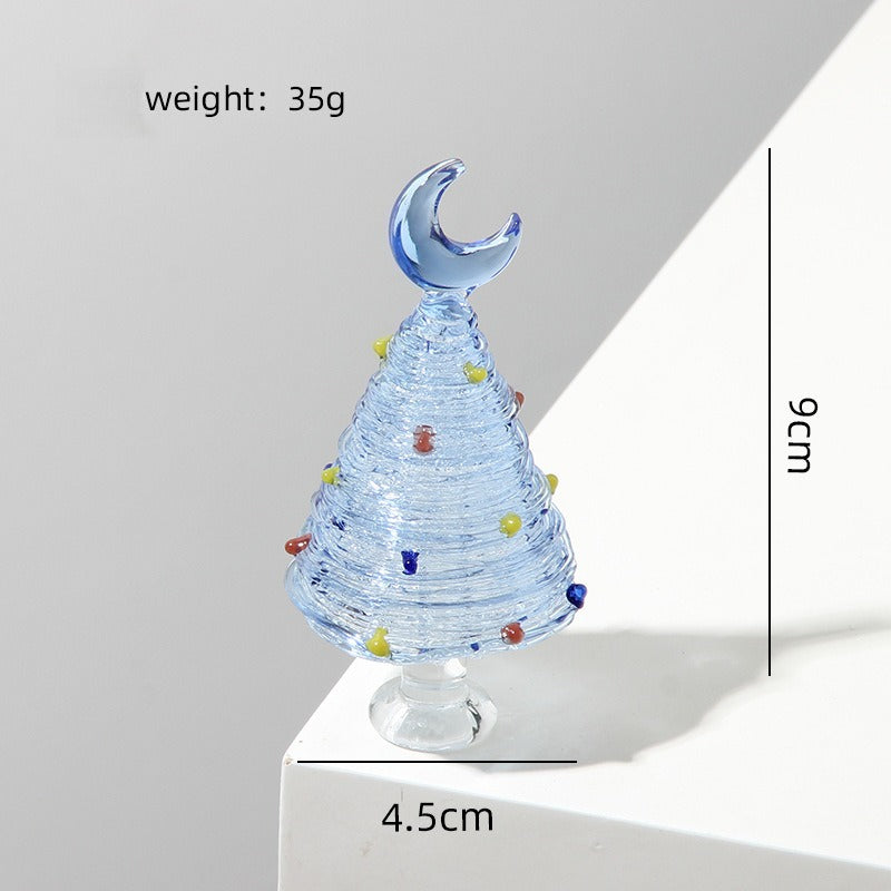 Glass Christmas Tree Tabletop Decoration Holiday Home Decor