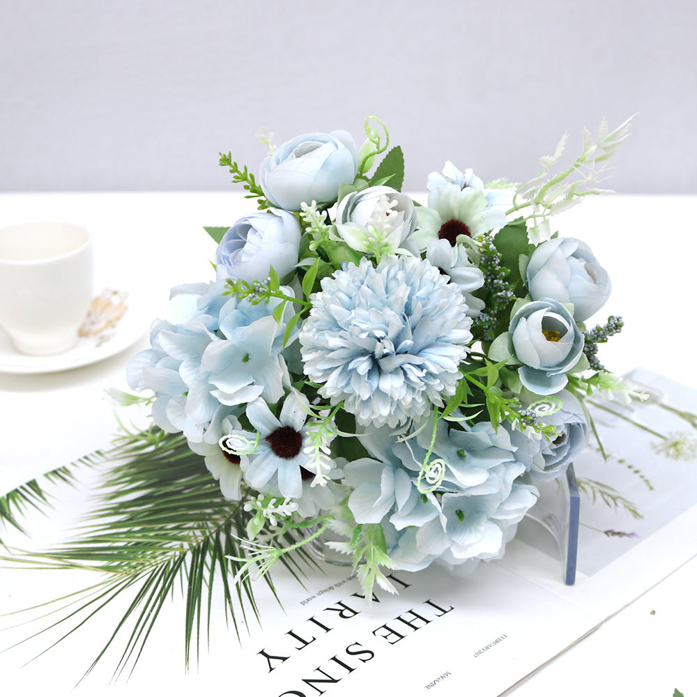 Valentine 7-Stem Nordic Faux Peony Hydrangea Allium Bouquet
