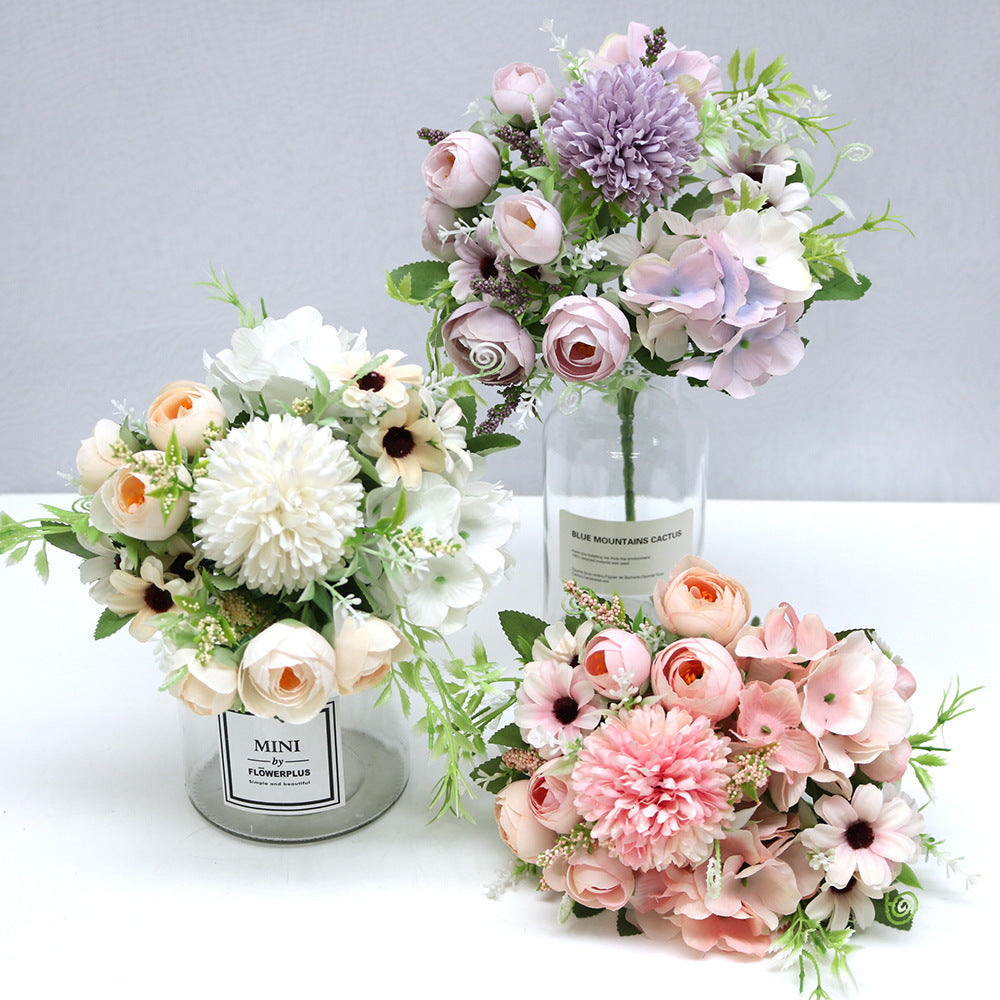 Valentine 7-Stem Nordic Faux Peony Hydrangea Allium Bouquet