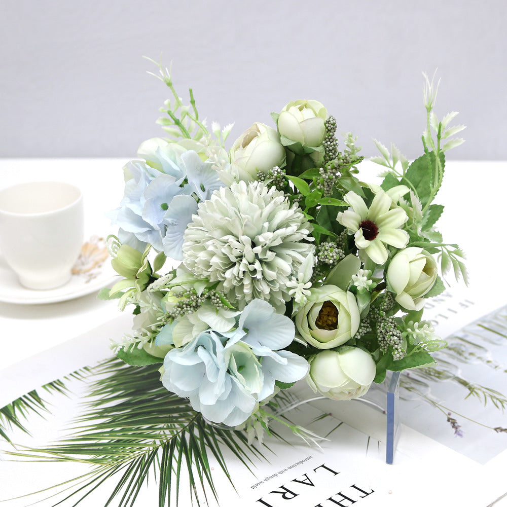 Valentine 7-Stem Nordic Faux Peony Hydrangea Allium Bouquet