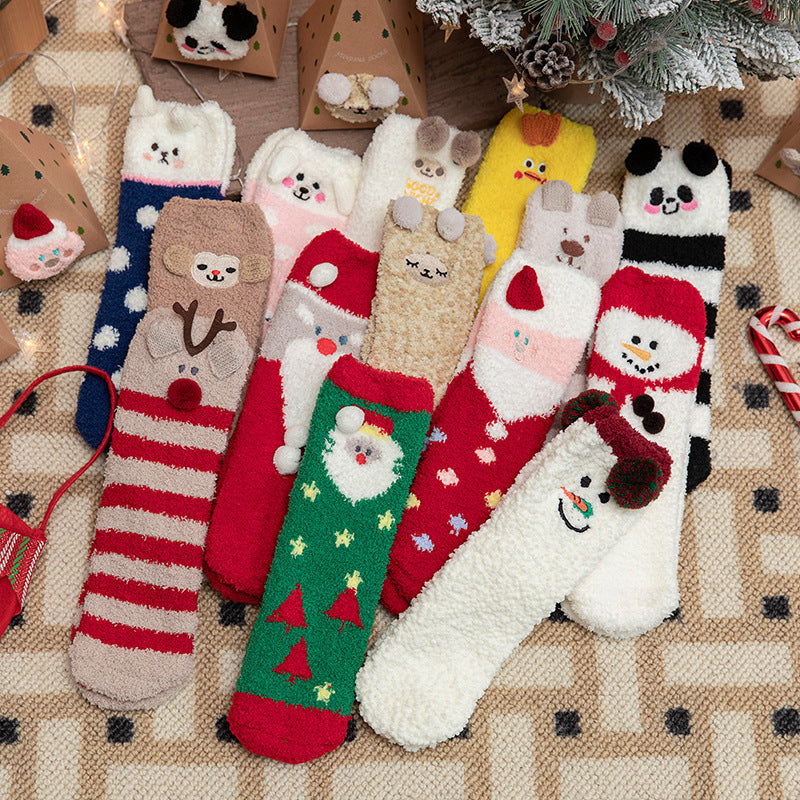 Christmas Fuzzy Socks Stocking Stuffers Gift Ball