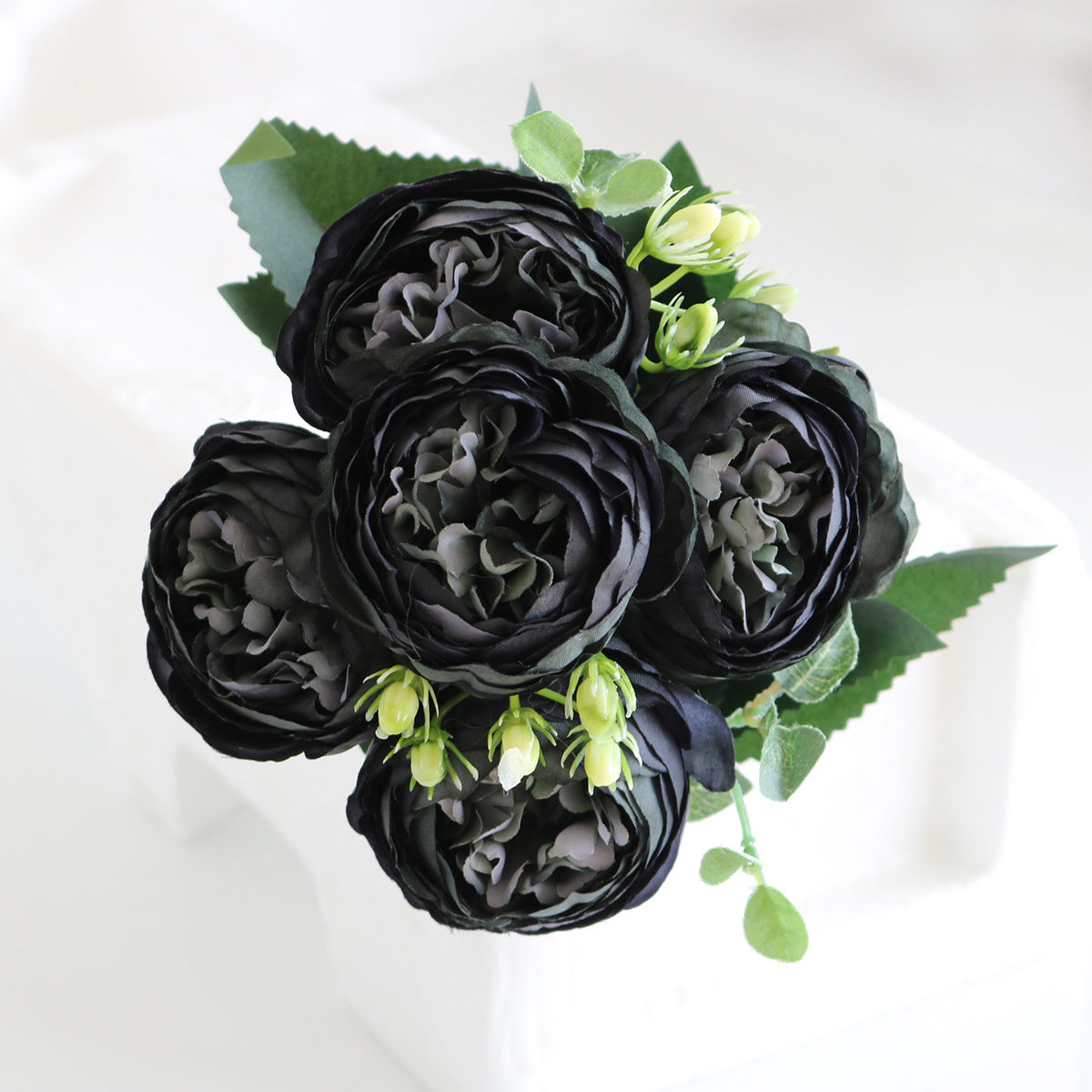 Valentine 5-Head Korean Faux Peony Persian Rose Mini Bouquet
