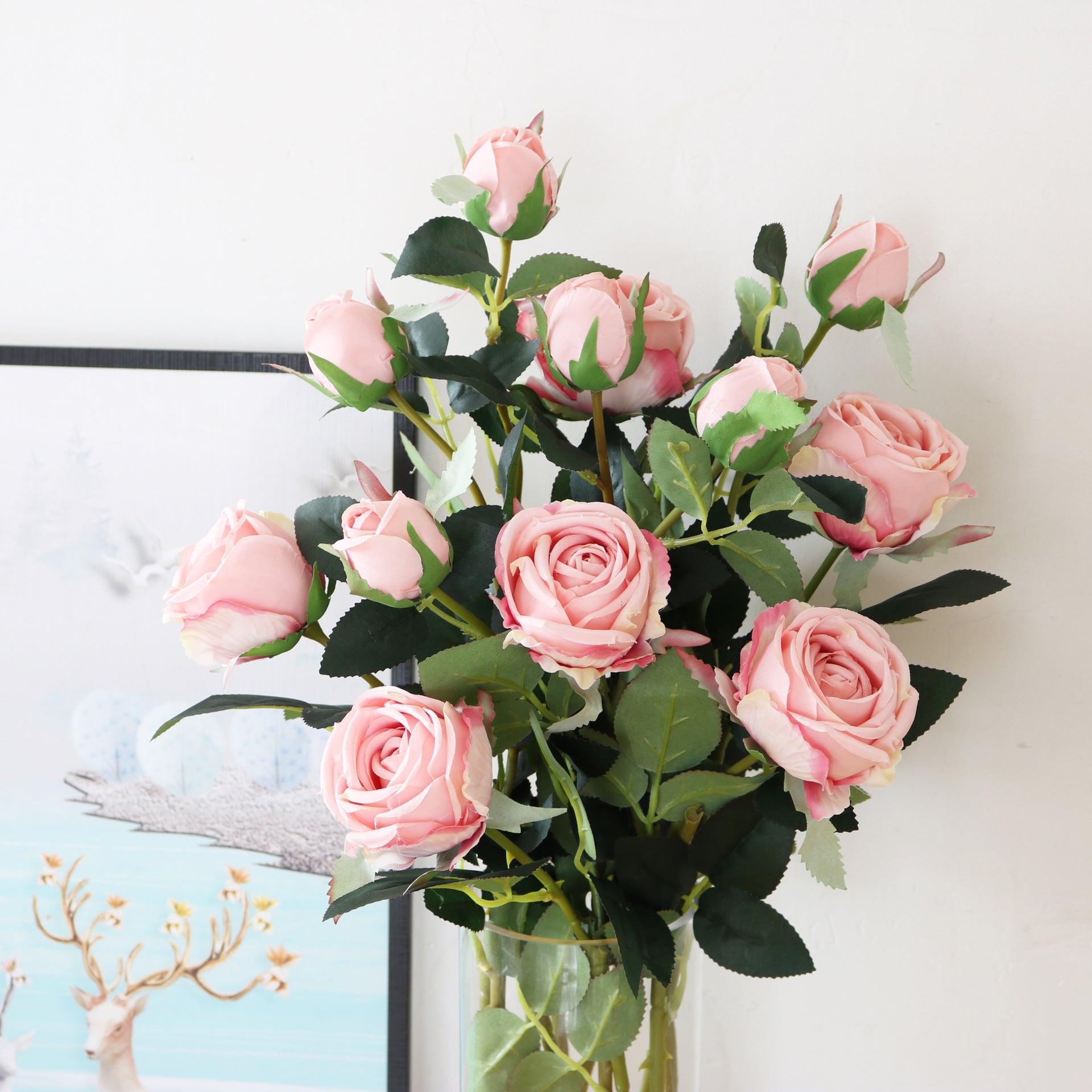 Valentine Faux Rose Bouquet 58cm Nordic Home Decor Stem
