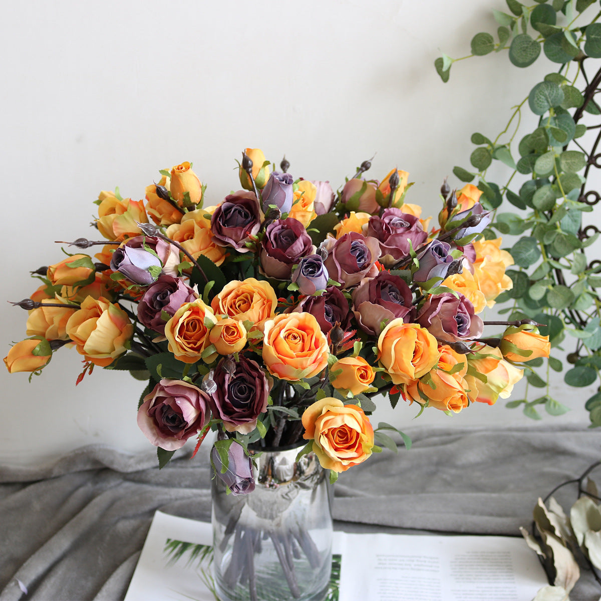 Valentine 3 Head Artificial Rose Bouquet Home Decor Floral
