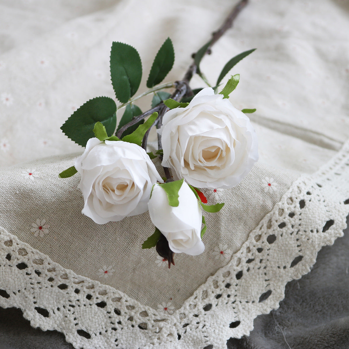 Valentine 3 Head Artificial Rose Bouquet Home Decor Floral