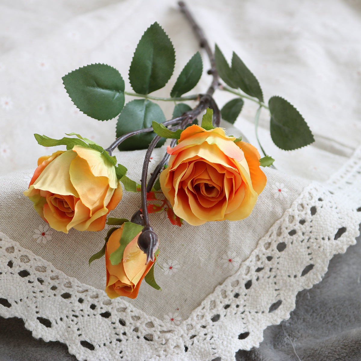 Valentine 3 Head Artificial Rose Bouquet Home Decor Floral