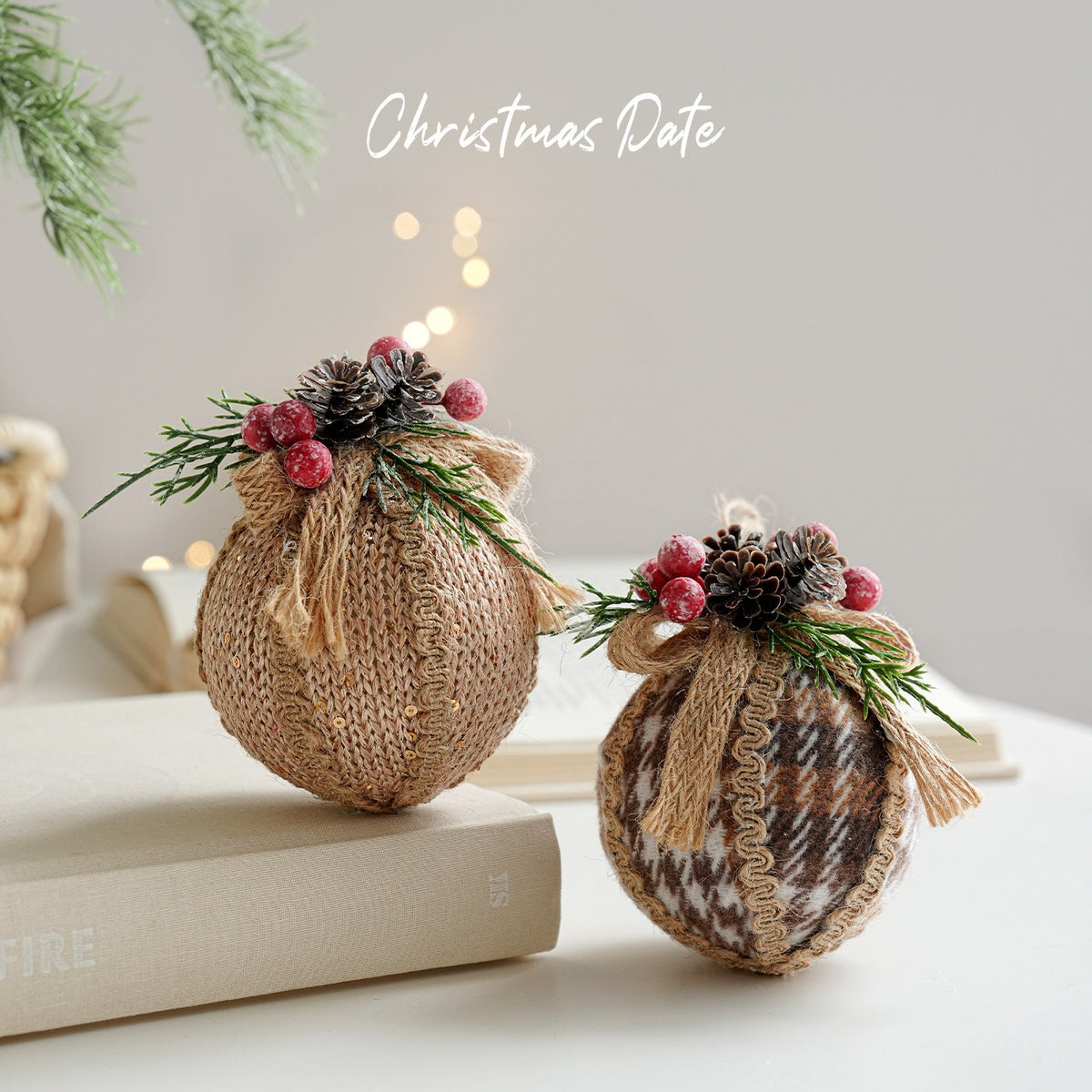 Yarn Christmas Ball Hanging Ornament Holiday Tree Decor