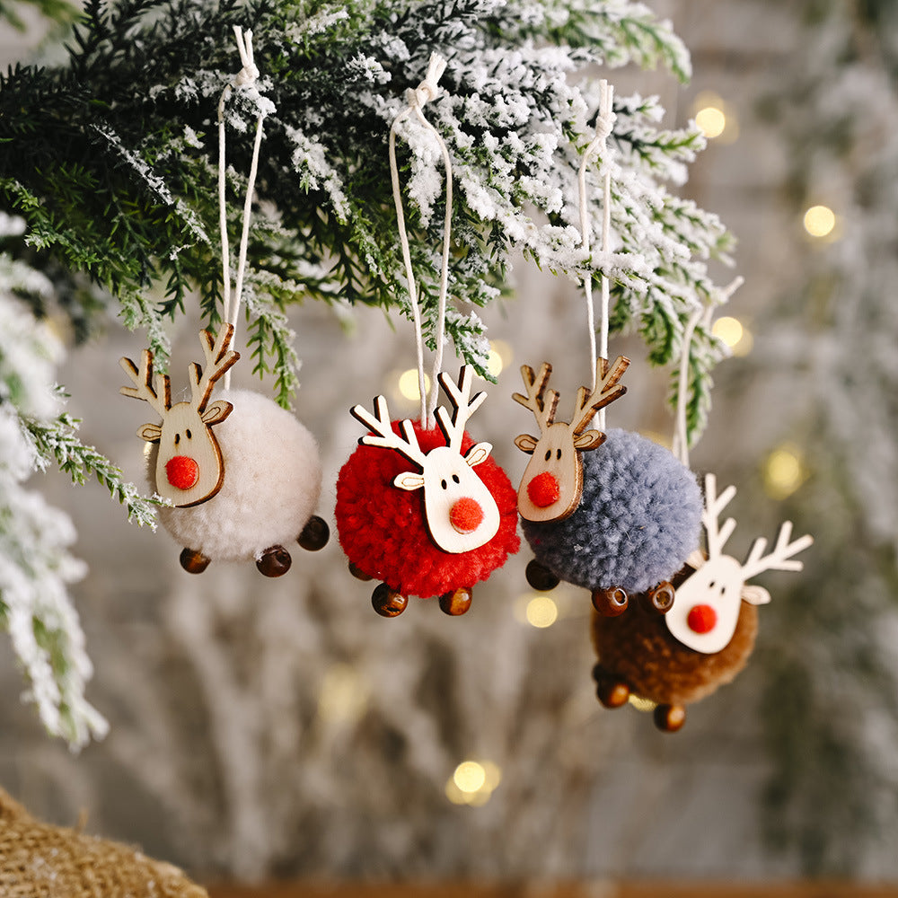 Felt Pom Pom Reindeer Christmas Tree Ornaments