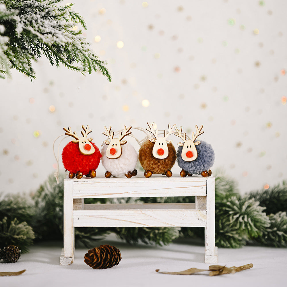 Felt Pom Pom Reindeer Christmas Tree Ornaments