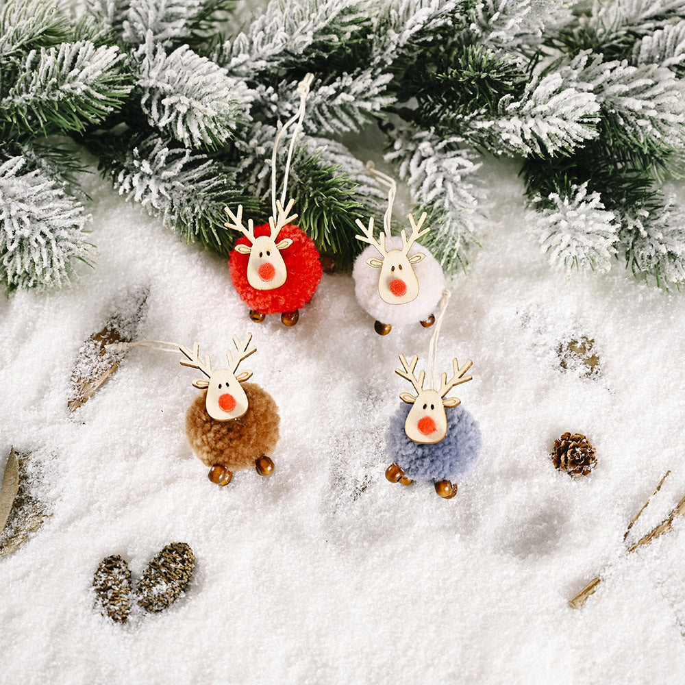 Felt Pom Pom Reindeer Christmas Tree Ornaments