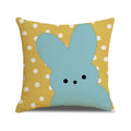 Easter Bunny Linen Throw Pillow Cover 18x18 Sofa Decor