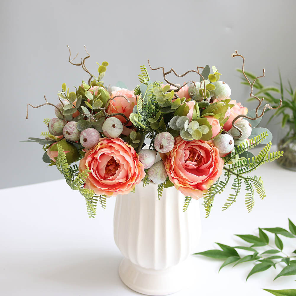Valentine Peony Rose Faux Bouquet Nordic Home Decor