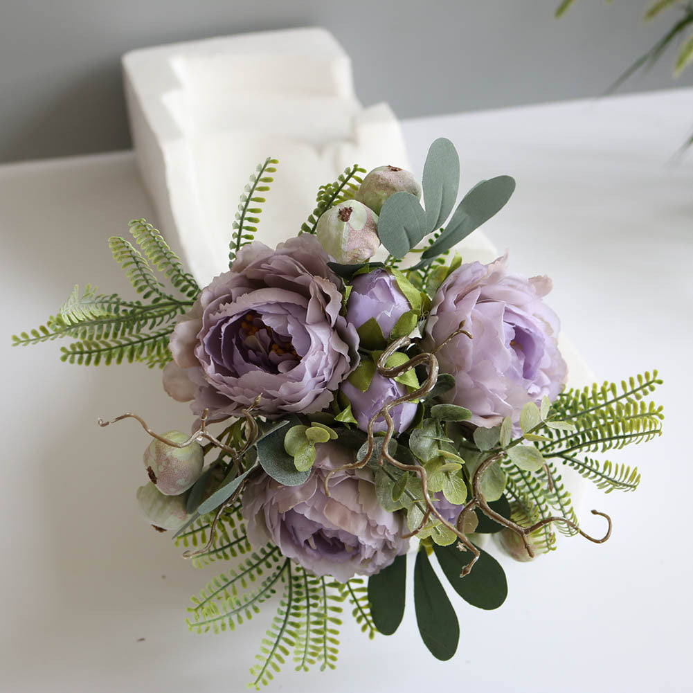Valentine Peony Rose Faux Bouquet Nordic Home Decor