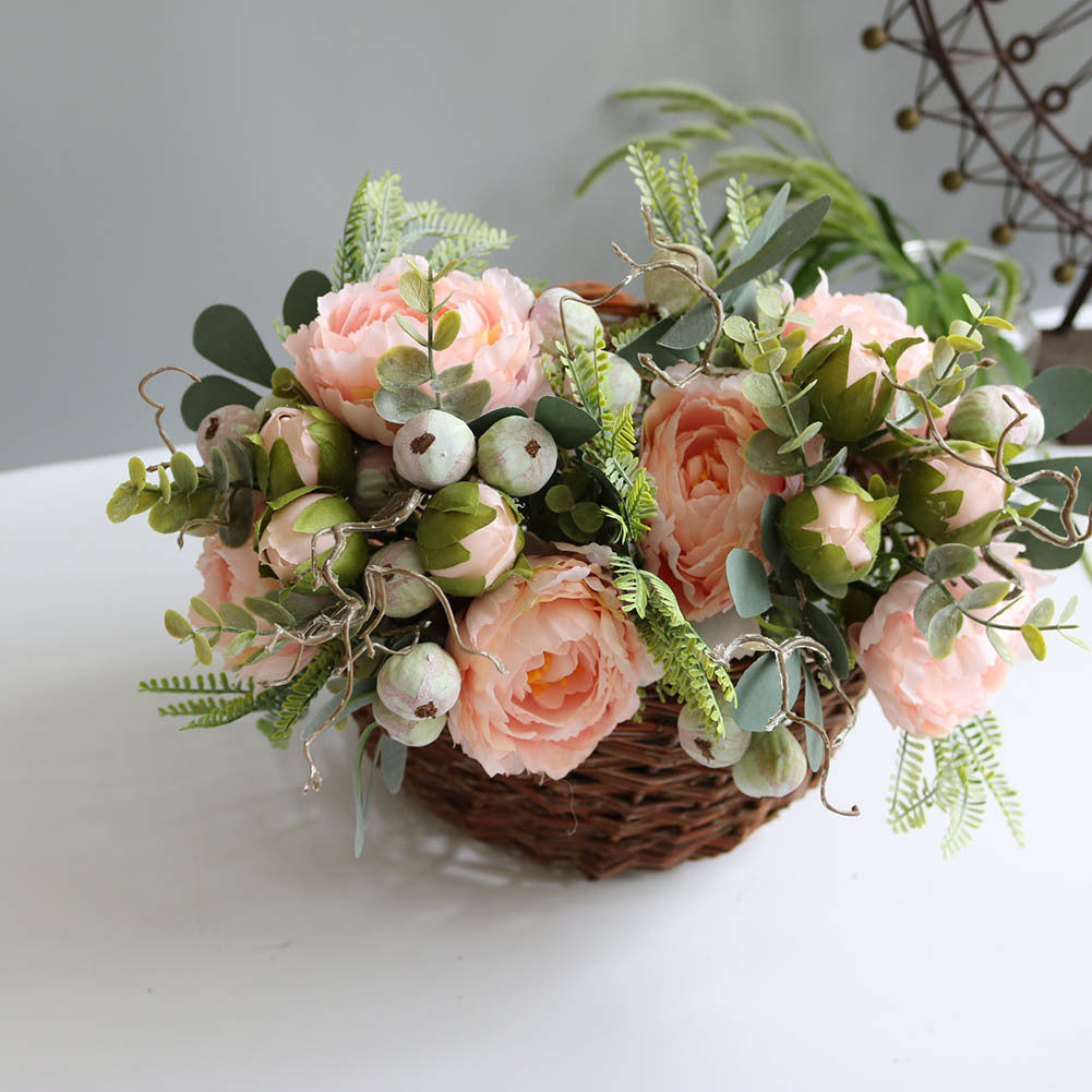 Valentine Peony Rose Faux Bouquet Nordic Home Decor