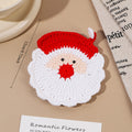 Christmas Crochet Coasters Handmade Holiday Tabletop Decor