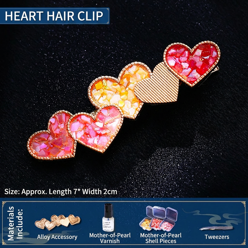 DIY Mother of Pearl Brooch Hair Clip Craft Kit