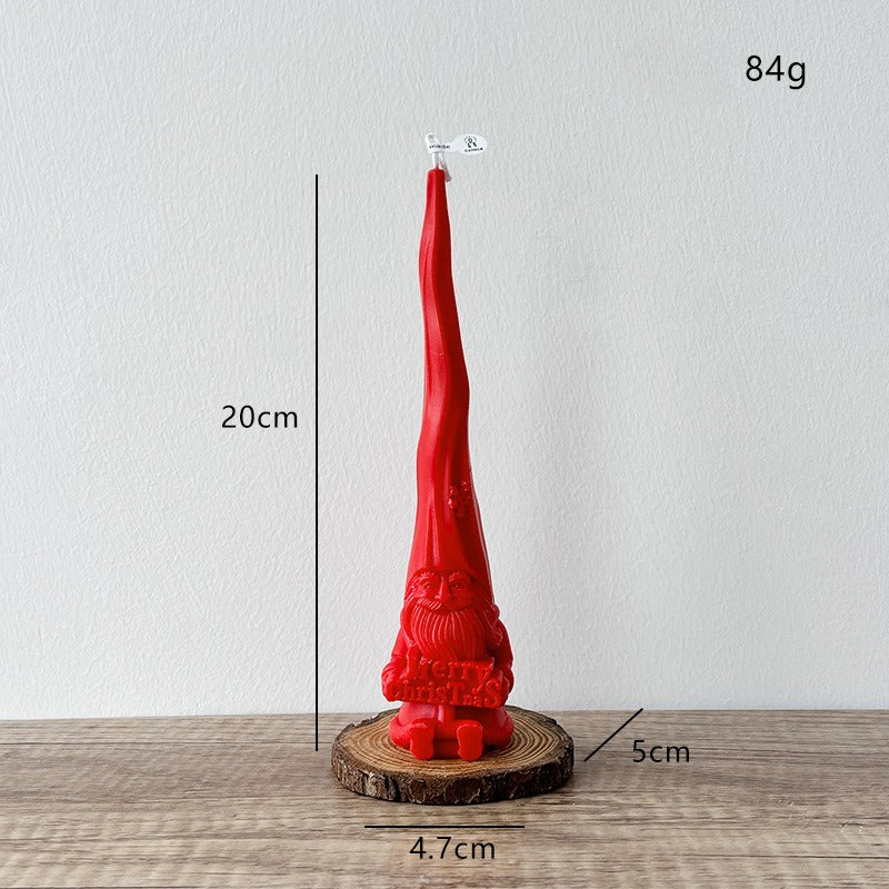 Christmas Gnome Candle Holiday Decor Festive Tabletop Accent Gift