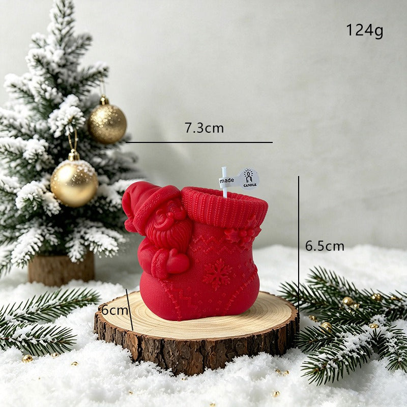 Christmas Santa Hat Candle Holiday Decorative Candle for Home Decor