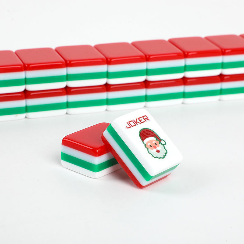 Christmas Themed Mahjong Set Acrylic Mahjong Tiles