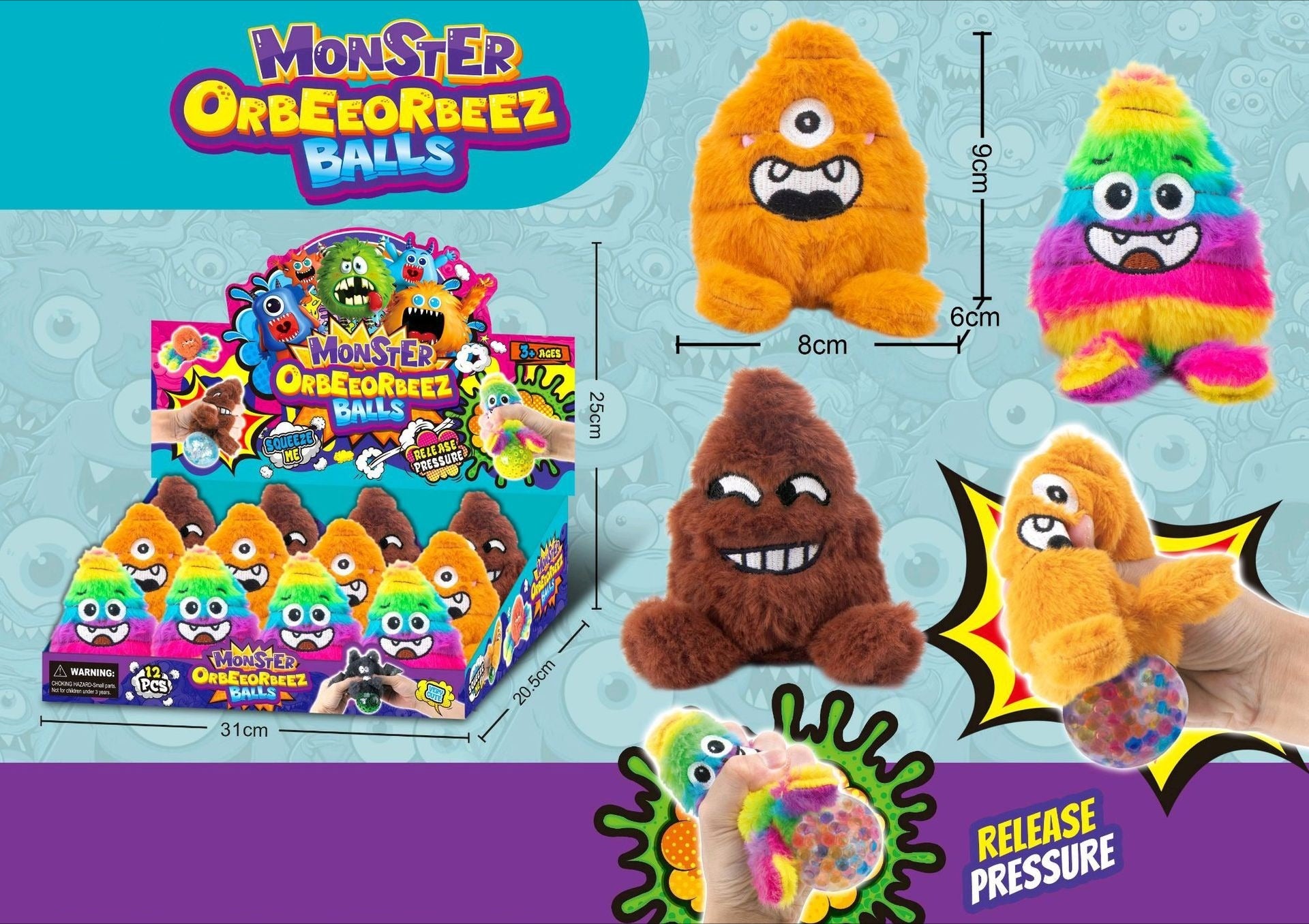 Squishy Stress Relief Ball Toy Cute Animal Monster Squeeze