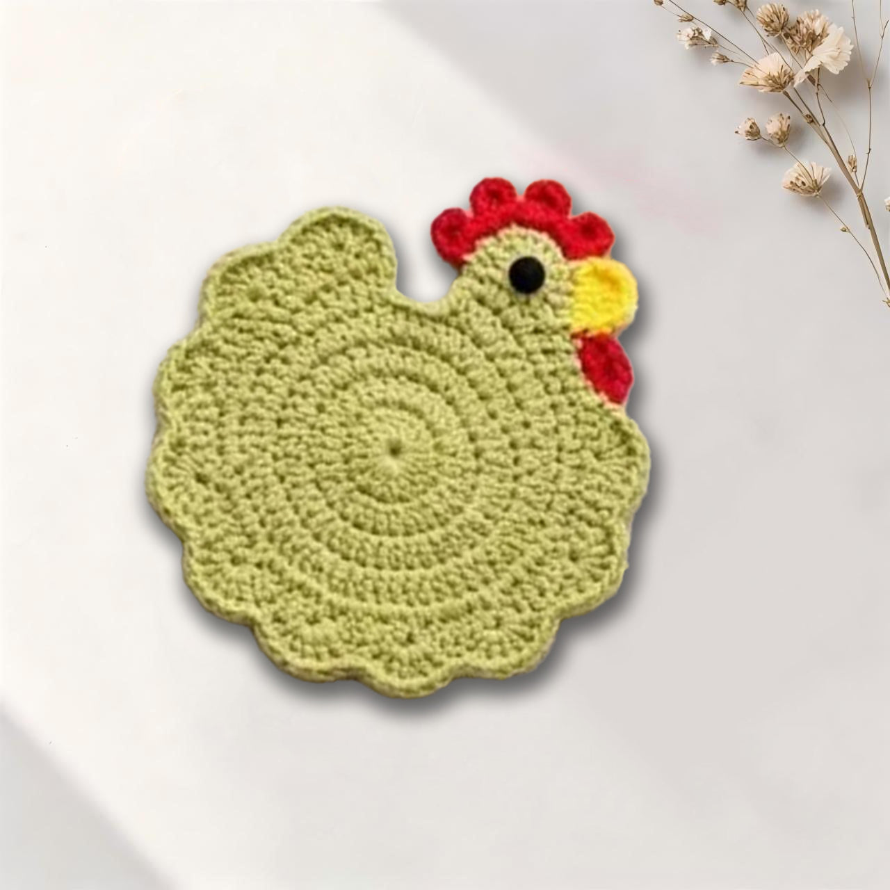 Handmade Crochet Chicken Coaster Placemat Table Decor