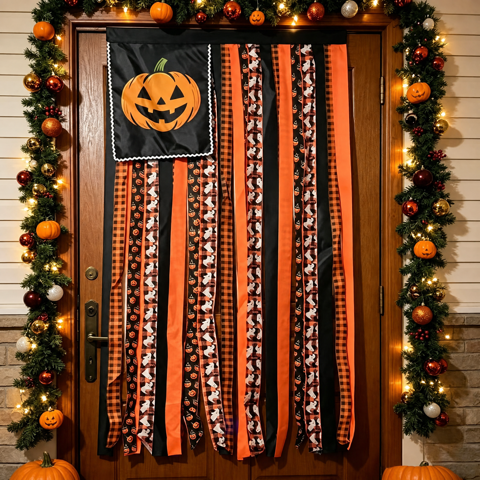 Halloween Pumpkin Flag Seasonal Outdoor Party Decor