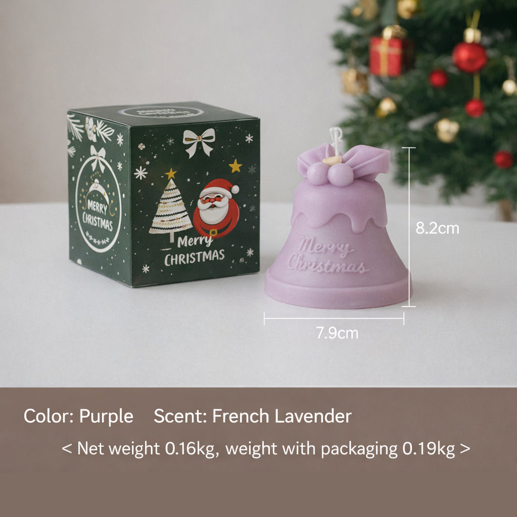 Christmas Bell Shaped Scented Candle Holiday Gift Decor