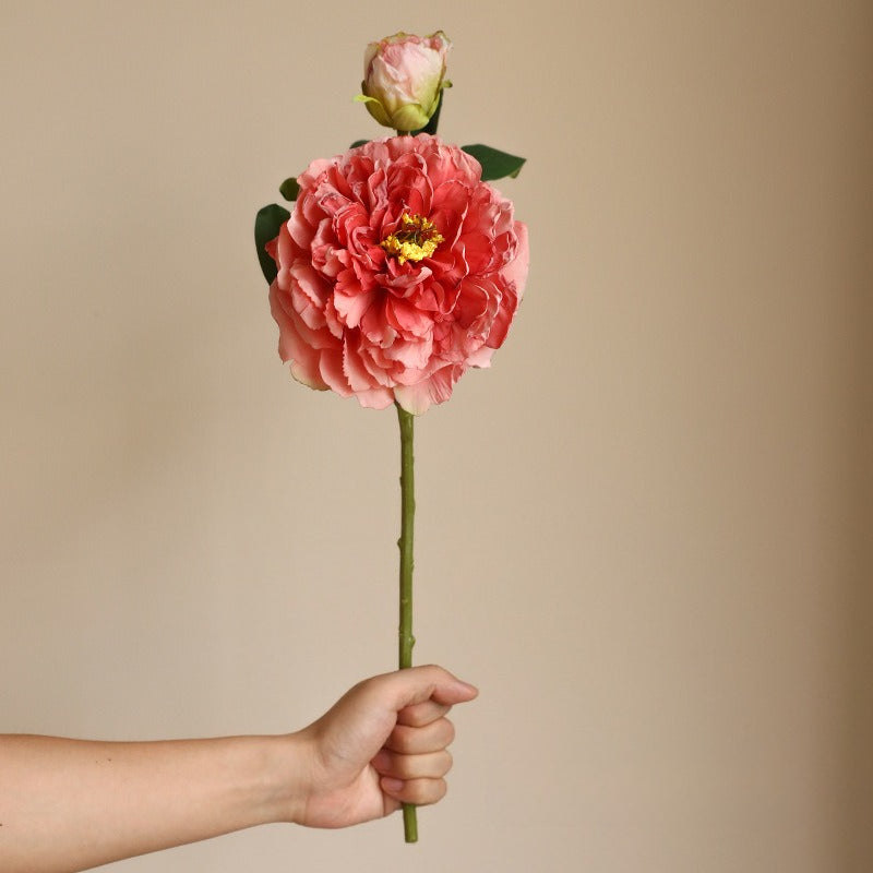 Artificial Peony Flower Stem Faux Floral Vase Home Decor