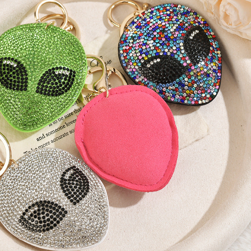 Bling Rhinestone Alien Keychain Sparkly Bag Charm Gift