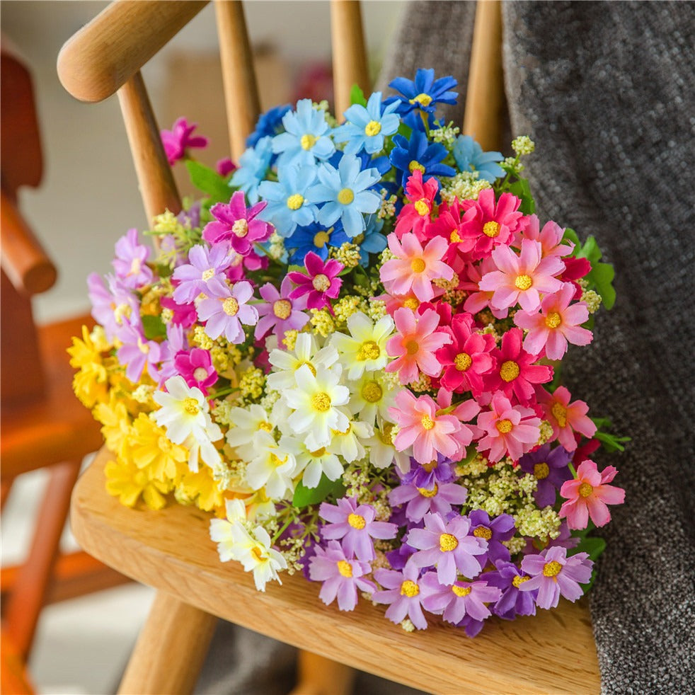 Artificial Daisy Flower Bundle Colorful Faux Floral Decor