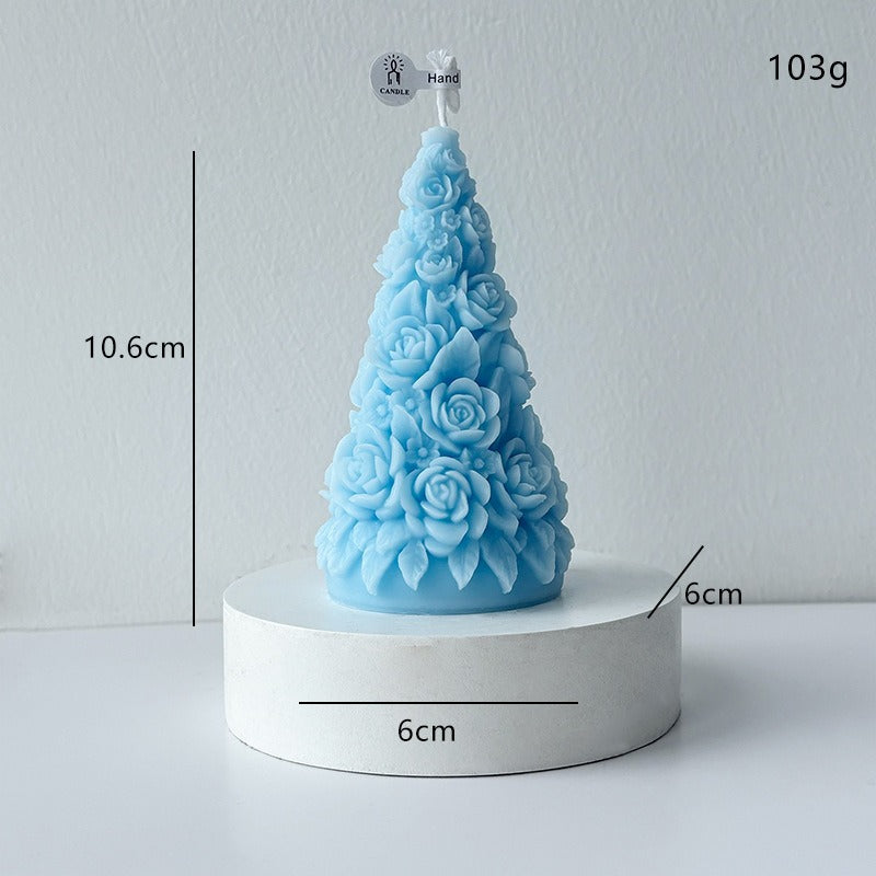 Bow Christmas Tree Candle Decorative Candle Holiday Home Decor