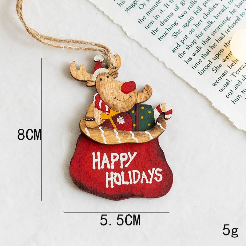 Christmas Wooden Ornament Hanging Decor Holiday Tree Decoration