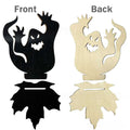 Halloween Wooden Ghost Candle Holder Tabletop Decor