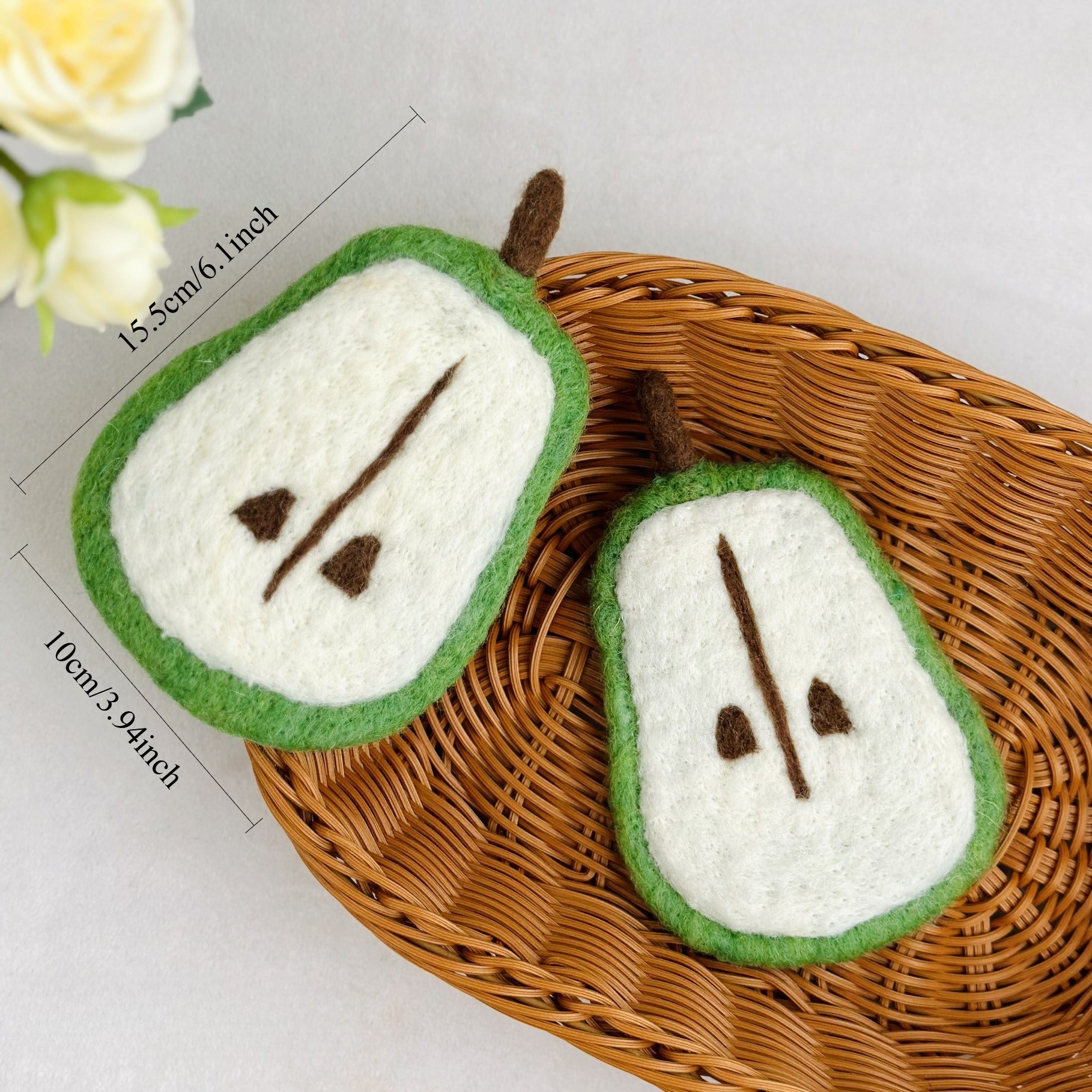 Handmade Wool Felt Fruit Coaster Colorful Food Drink Mat