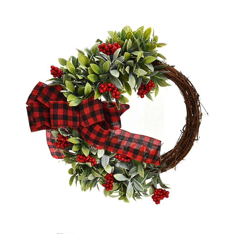 Handmade Christmas Wreath with Bow and Pine Accents