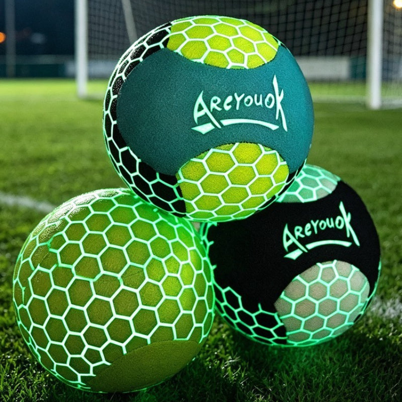 Plush Glow Soccer Ball Soft Stuffed Kids Sports Toy Night Play