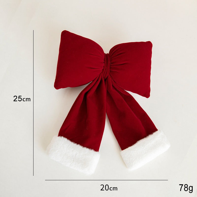 Christmas Bow Ornaments Fabric Holiday Tree Decorations