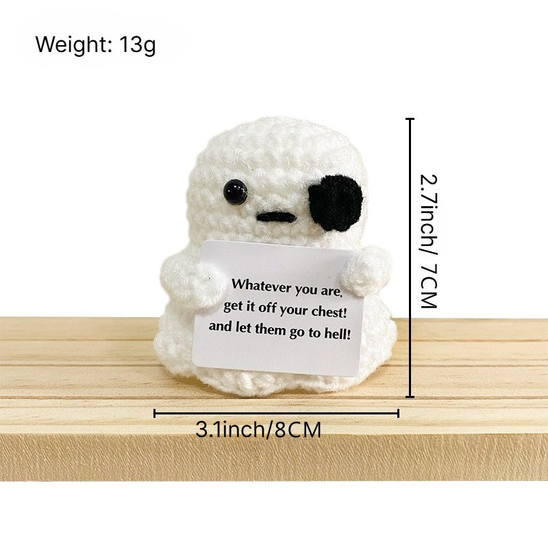 Crochet Ghost Plush Halloween Tabletop Figurine Decor