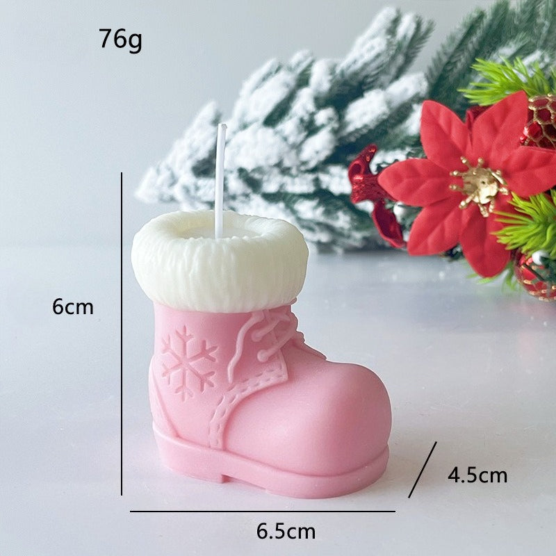 Christmas Stocking Boot Candle Holiday Decor Soy Wax Blend Candle