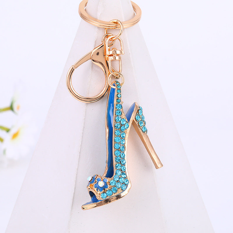 Rhinestone High Heel Shoe Keychain Bag Charm Gift