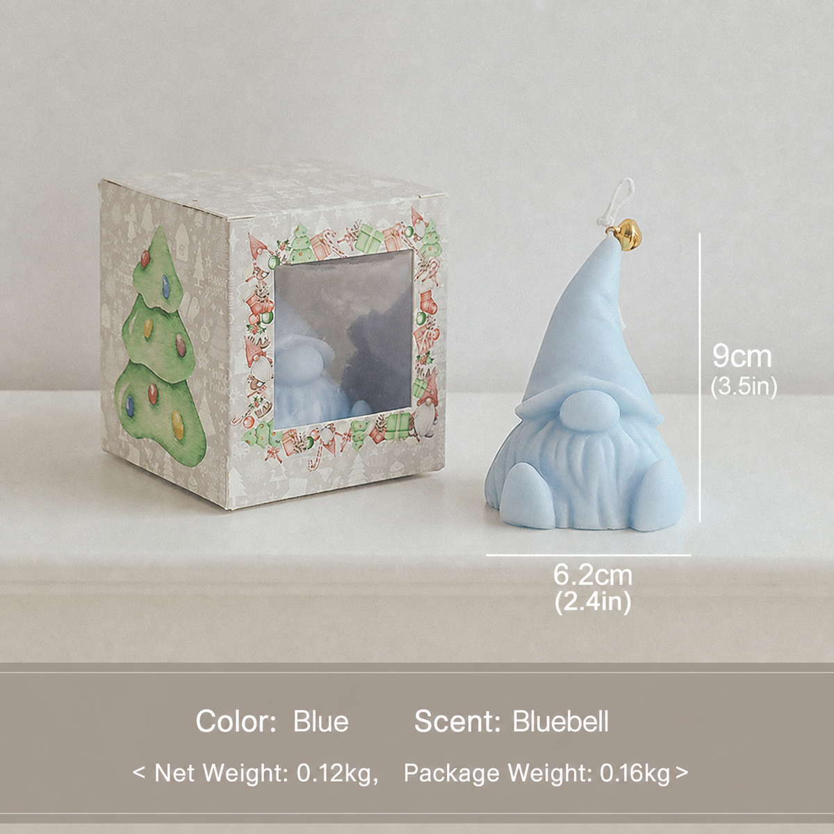 Christmas Gnome Scented Candle Holiday Decorative Gift