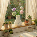 Plush Mini Flower Vase Decor Soft Dandelion Orchid Tulip Lily